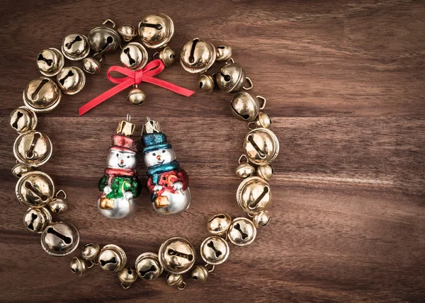 Christmas, bells on wood — Stock Photo, Image