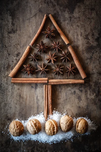 Arbre de Noël de bâtonnets de cannelle — Photo