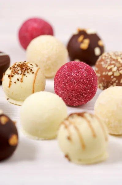 Selezione di caramelle al tartufo al cioccolato — Foto Stock