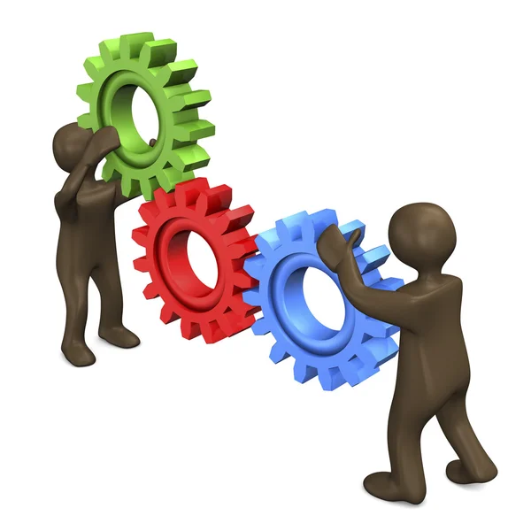 stock image Teamwork colored gears