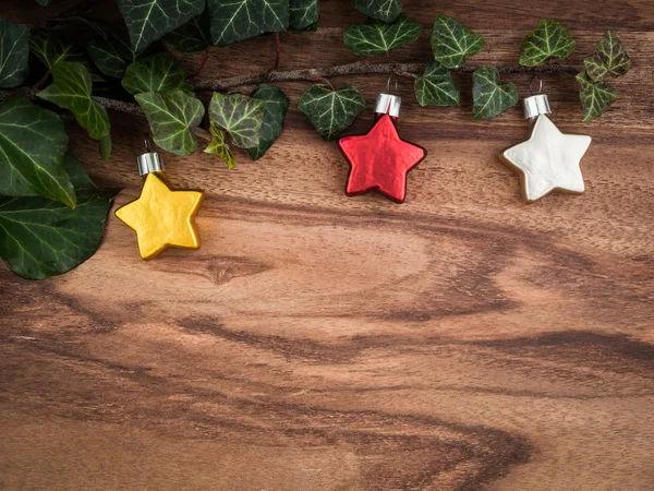 Sarmaşık dalı ve Noel yıldız — Stok fotoğraf