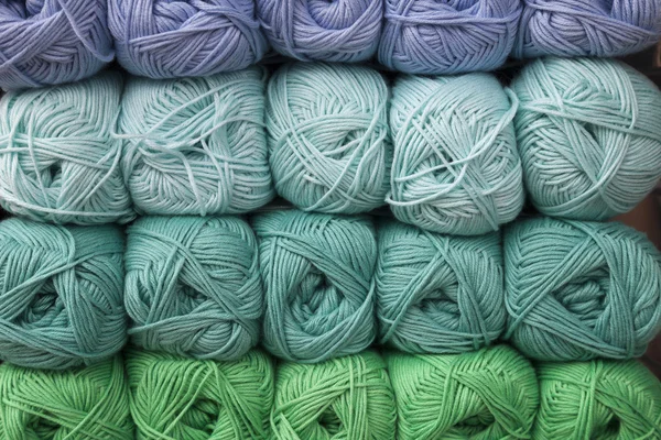 Stacked balls of colorful wools — Stock Photo, Image