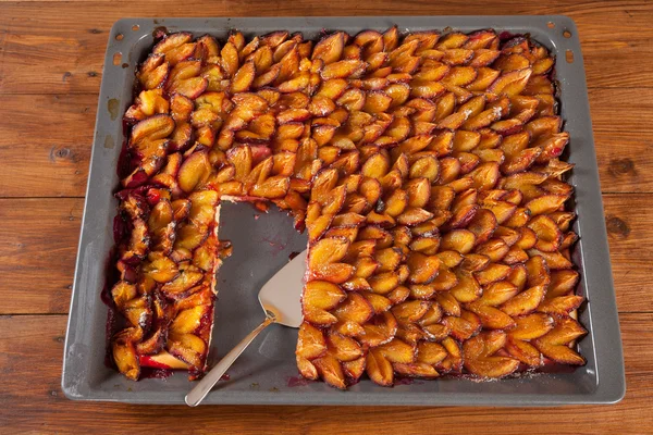 Blad taart, plum cake — Stockfoto