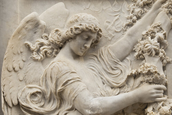relief of angel, marble