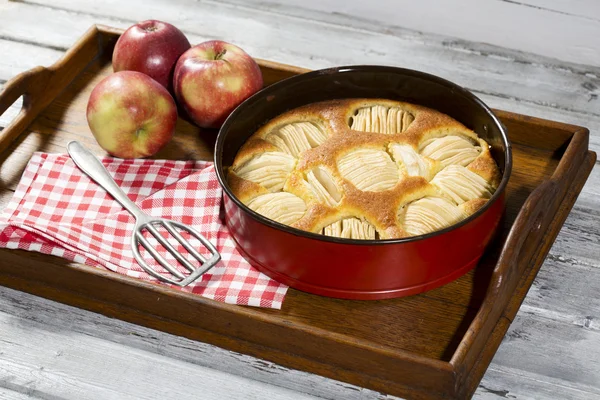 Taze elma ve elma pasta — Stok fotoğraf