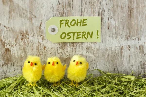 Osterdekoration mit Kükenfiguren — Stockfoto