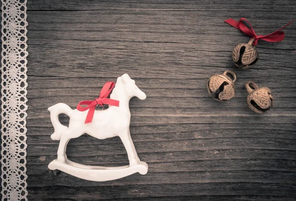 Decoración de la Navidad, caballo de oscilación — Foto de Stock