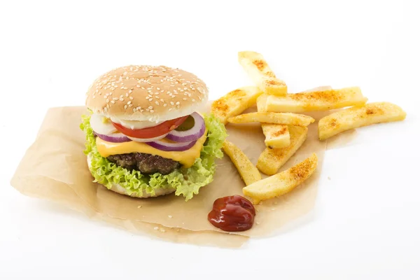 Fresh homemade cheeseburger — Stock Photo, Image