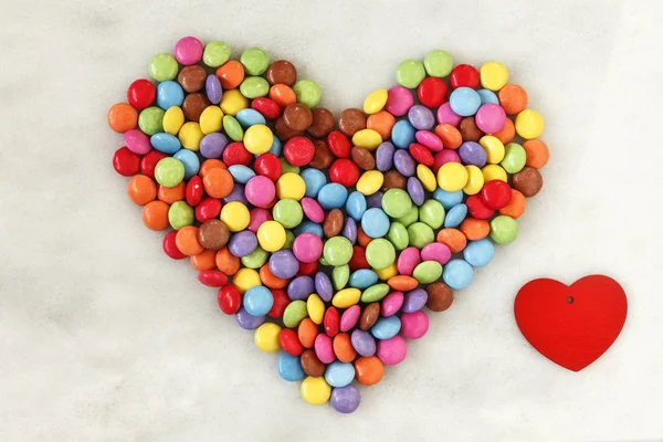 Forma de corazón, frijoles de chocolate —  Fotos de Stock