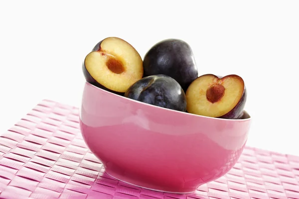 Italian plums in bowl — Stock Photo, Image