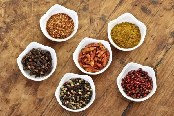 Different spices in bowls — Stock Photo, Image