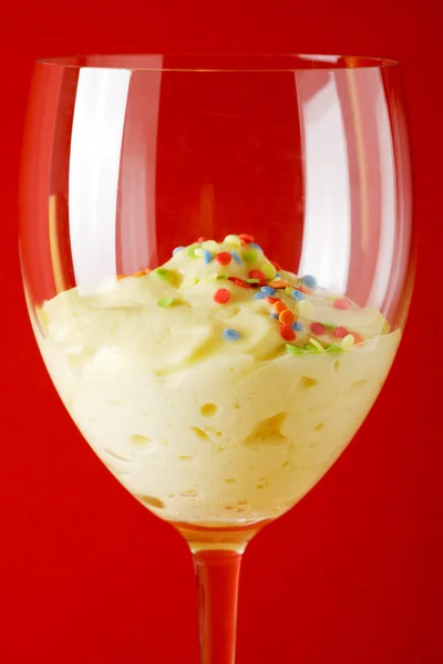 Vanillepudding im Glas — Stockfoto