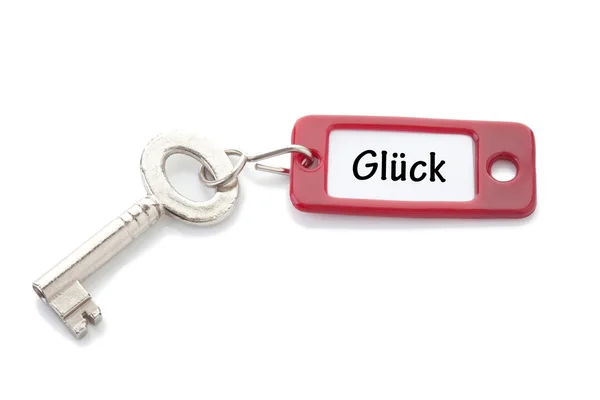 Text gluck on key ring — Stock Photo, Image