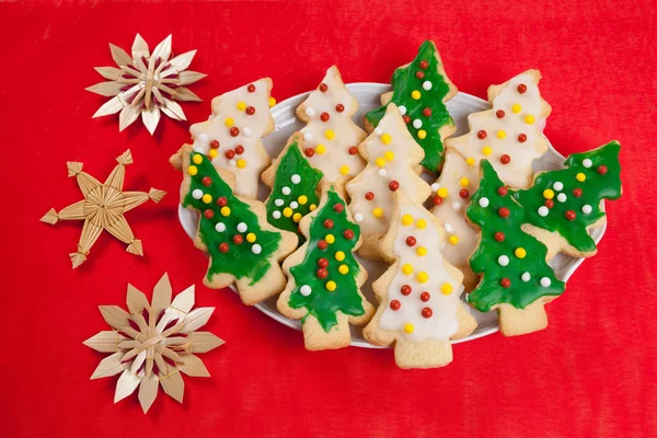 Зелений і білий Різдвяне печиво — стокове фото