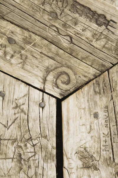Detalhe do banco de madeira — Fotografia de Stock