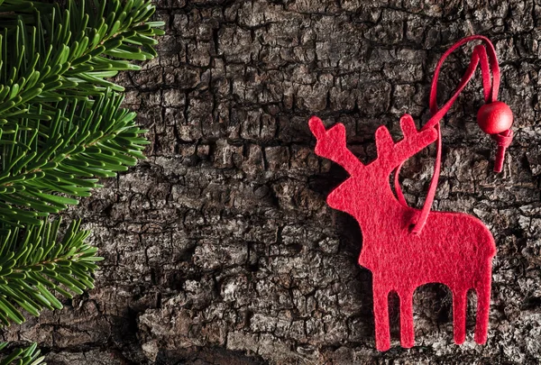 Vánoční dekorace na kůru — Stock fotografie
