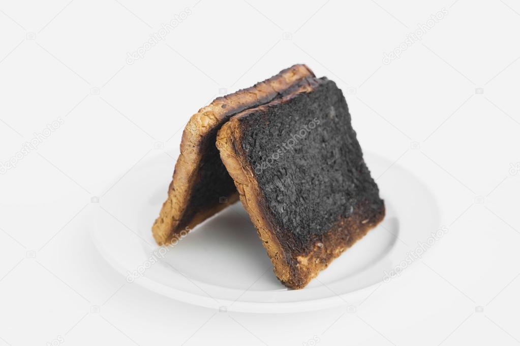 Burnt toast bread slices