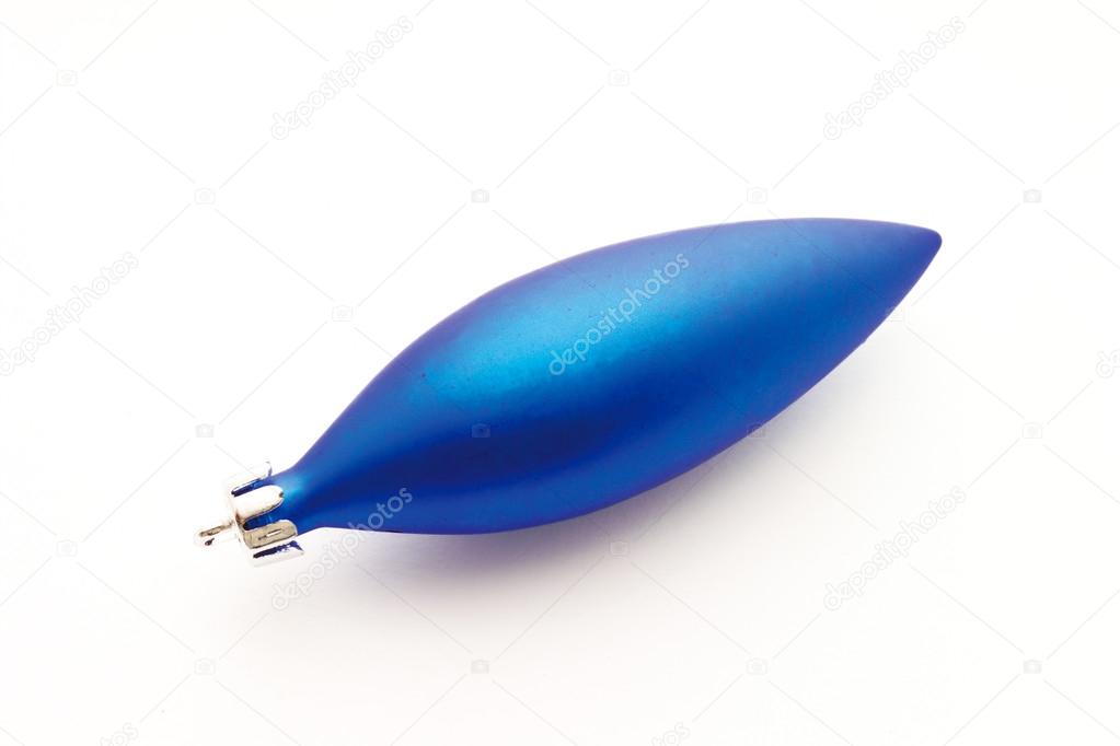 Blue bauble, drop shape