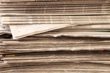 Gazeteler closeup yığını