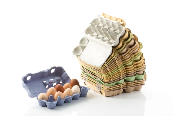누적된 달걀 종이 팩 — 스톡 사진