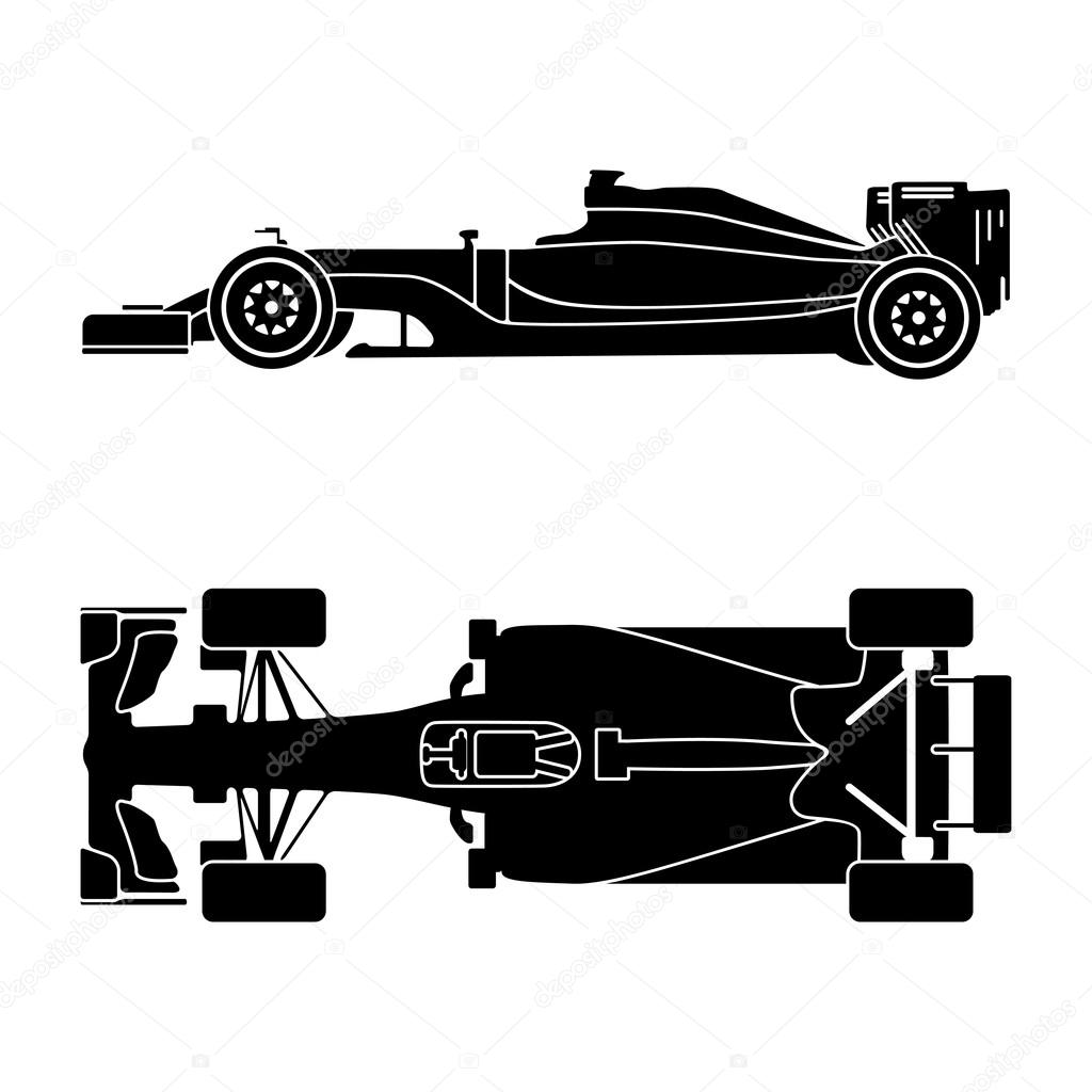 Race Car Silhouette Vector