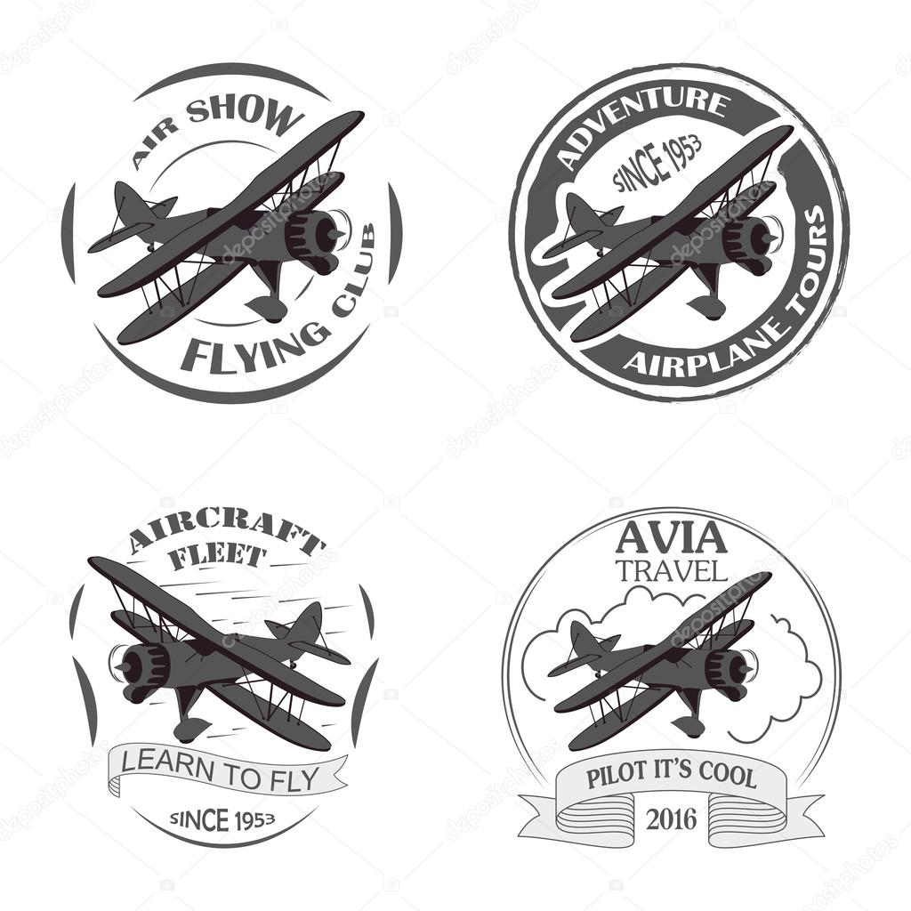 Vintage airplane emblems.