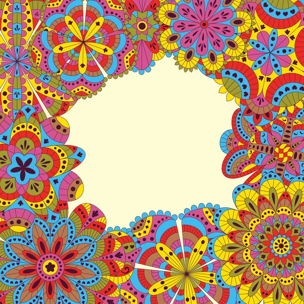 Fondo floral hecho de muchos mandalas. Bueno para bodas, tarjetas de invitación, cumpleaños, etc. Elementos creativos dibujados a mano. Ilustración vectorial . — Archivo Imágenes Vectoriales