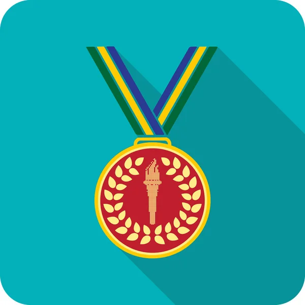 Medalla de oro con cintas — Vector de stock