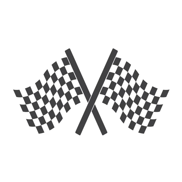 Two Cross Checkered Flags for start and finish, racing flags. — Stock Vector