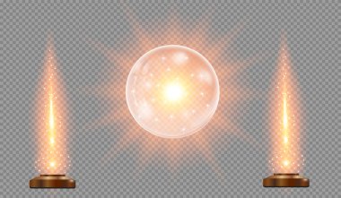 Altın ışık etkisi. Parlayan ışık efekti yıldız seti şeffaf arka planda parıltılar ile patlar. Parlayan ışık. Yıldızlar ve parıltılar. Bokeh ışık arka plan. Siyah saydam arka planda yalıtılmış