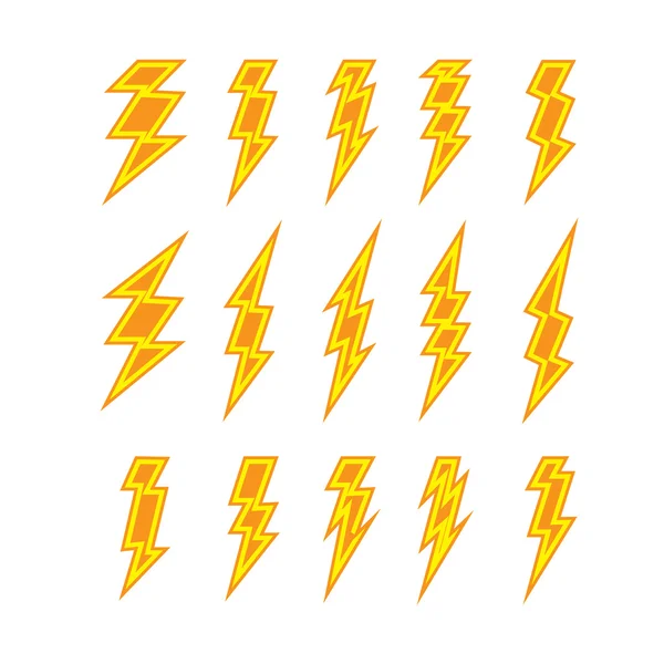 Set of lightning doodle — Stock Vector