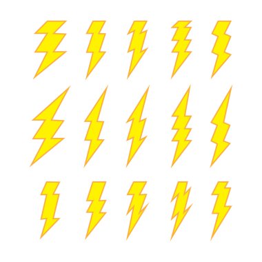 Set of lightning doodle