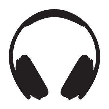 Beyaz arkaplanda kulaklık simgesi