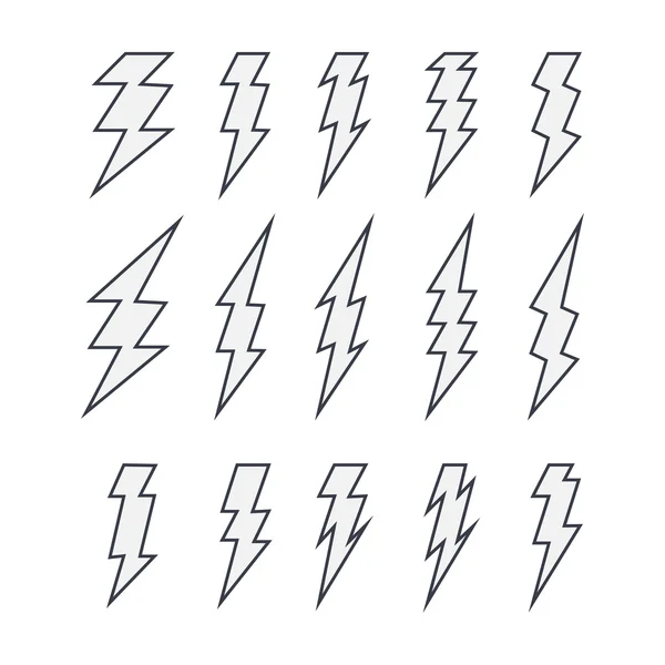 Set of lightning doodle isolated on white background — ストックベクタ