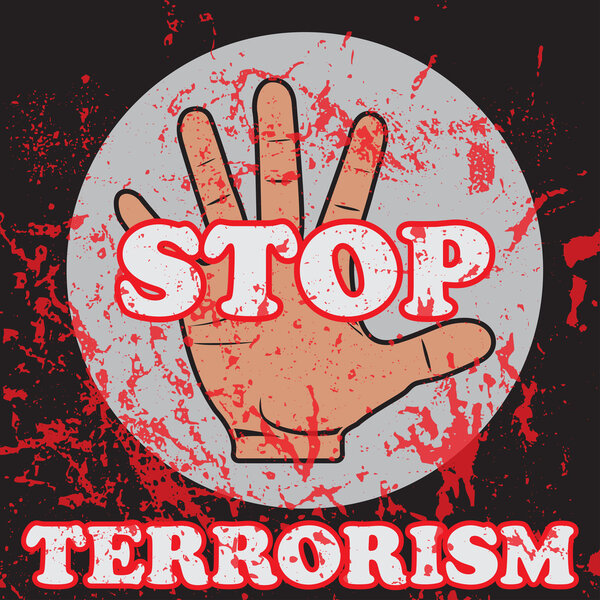 Векторная рука на черном фоне
