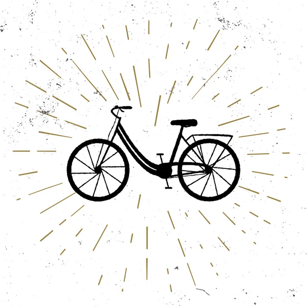 Hand drawn vintage icon with  bicycle — Stock Vector