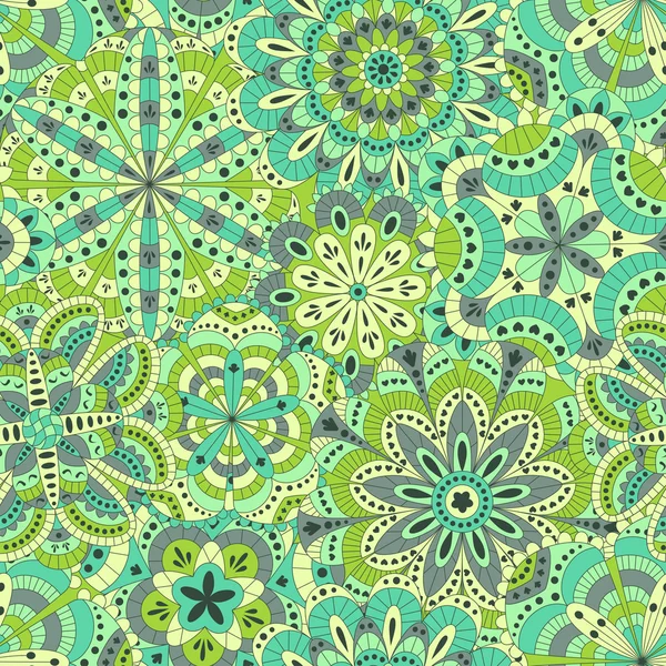 Fundo floral feito de muitas mandalas. Padrão sem costura. Ilustração vetorial . —  Vetores de Stock