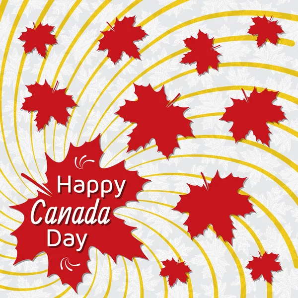 Mutlu Kanada günü kartı. Kırmızı akçaağaç yaprakları. Vektör çizim — Stok Vektör