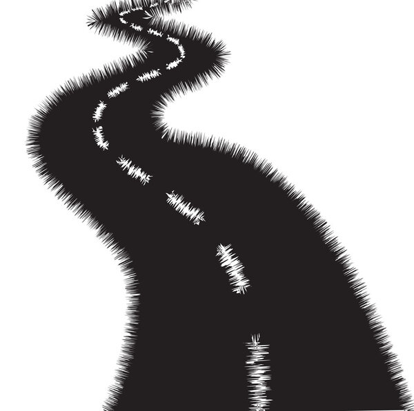 извилистая дорога на белом фоне
