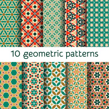 kesintisiz geometrik desenler ayarlayın. vektör çizim.