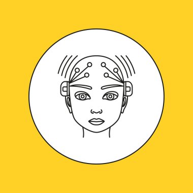 Beyin kontrol satırı simgesi. Vektör çizim.