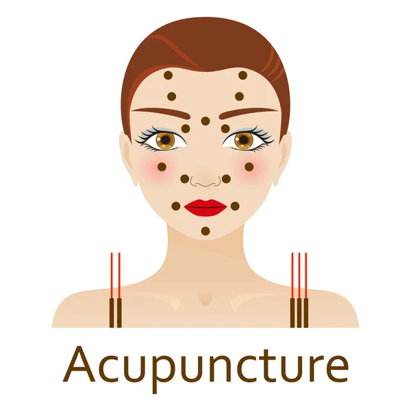 Alternatieve geneeskunde pictogram. Acupunctuur. Vectorillustratie. — Stockvector