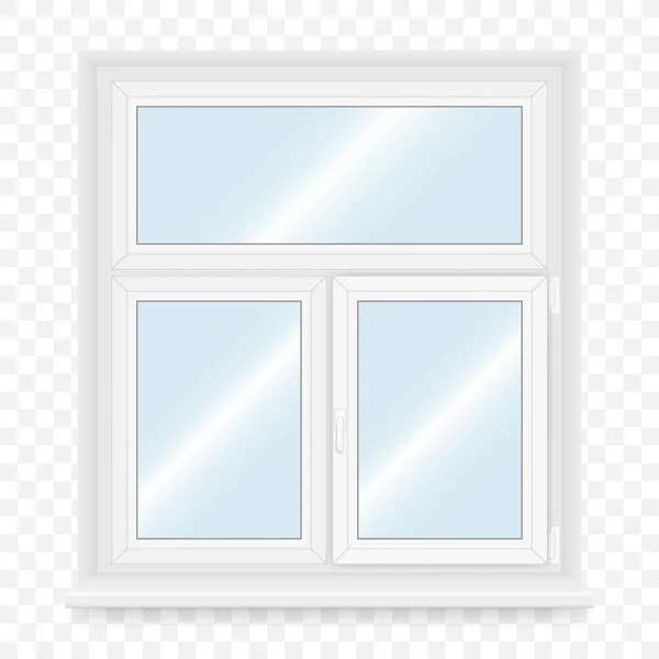 Ventana realista de plástico blanco. Ilustración vectorial . — Archivo Imágenes Vectoriales