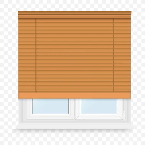 Realistas ventanas de plástico blanco con persiana. Ilustración vectorial . — Archivo Imágenes Vectoriales