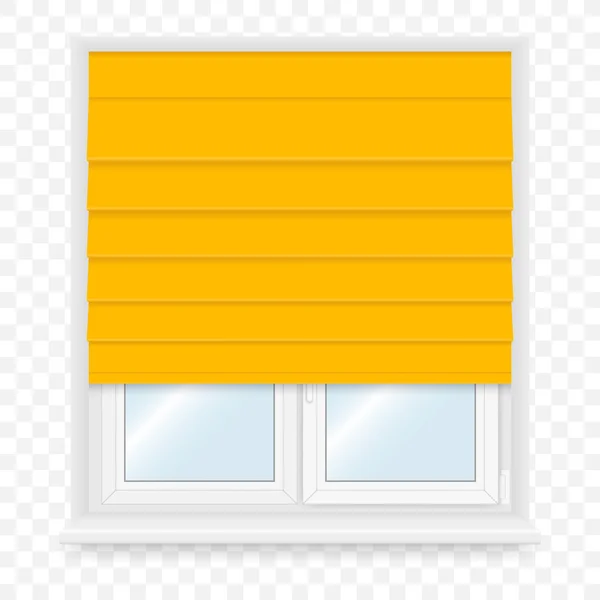 Realistische weiße Kunststofffenster mit Jalousien. Vektorillustration. — Stockvektor