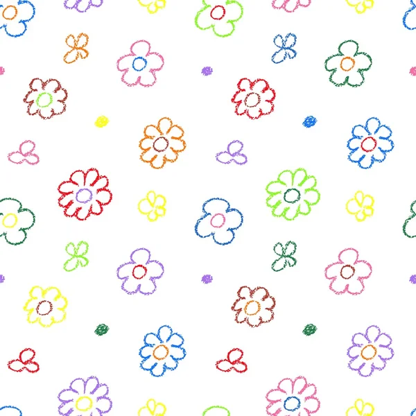 Cire crayon pointillé motif sans couture. Illustration vectorielle . — Image vectorielle