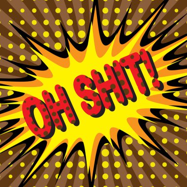 Oh Shit, Comic Speech Bubble üzerinde patlama arka plan.
