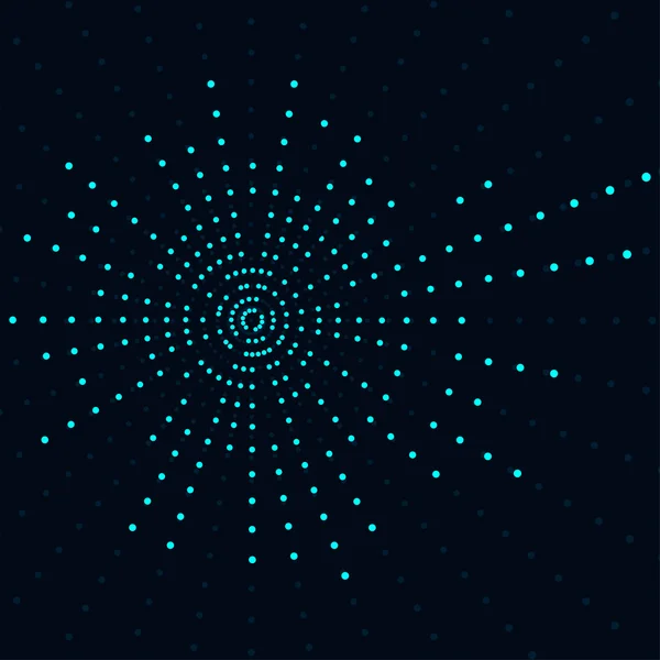 Modrý neonový abstraktní základ. kroužky zářících obrazových bodů — Stockový vektor