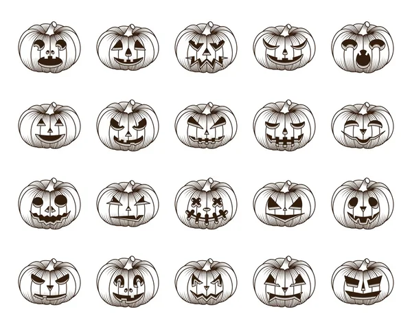 Halloween-Kürbis isoliert auf weißem Hintergrund. Vektorillustration. — Stockvektor