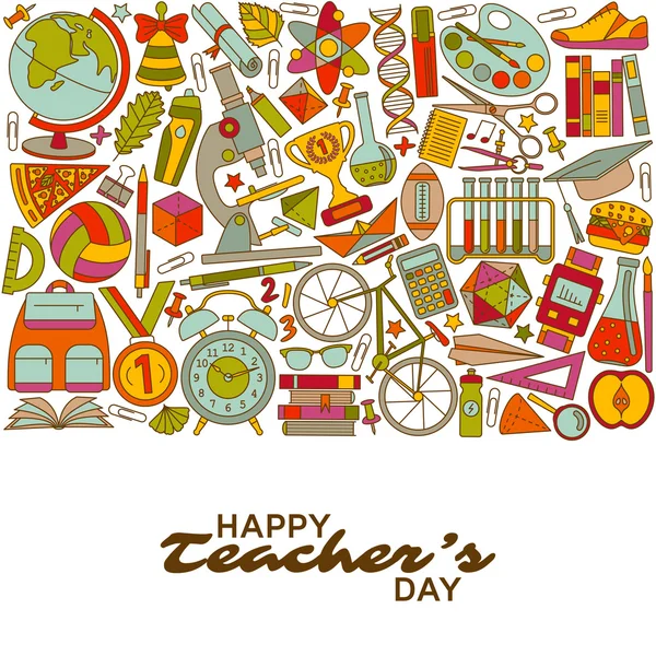 Happy Teachers Day background. Greeting card. Vector illustration. — Stock Vector